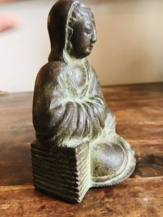 An antique Chinese bronze figure of Guanyin.  Like Tibetan,  Indian,  Buddha,  Asian 2