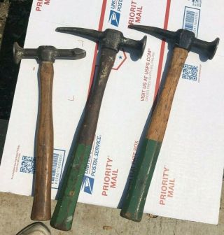 3 Vintage Proto Auto Body Hammer Tool 1427 Cross Peen & 1428 Long Pick Original?