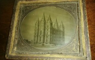 Vintage Early Cdv Of Mormon Temple Utah Salt Lake City