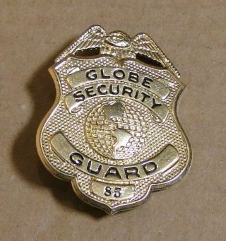 Vintage Globe Security Guard Badge,  Shield/eagle/globe