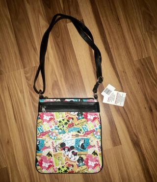 Nwt Disney Parks Mickey & Pals Crossbody Pocket Book Tote Bag Deluxe Bag L@@k