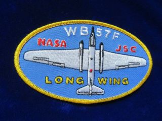 Nos Vintage Embroidered Patch Nasa Jsc Long Wing Wb - 57f 3 " X 5 "