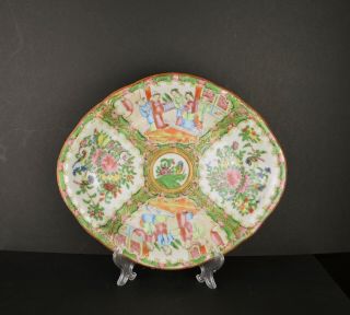 A Chinese 19th Century Famille Rose Porcelain 4 Sided Dish