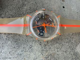 Vintage Swatch Watch 1980 1990 Classic Jelly Fish Competition Orange
