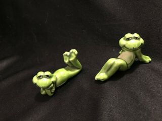 Two Vtg Japanese Capilano Collectible Ceramic Frog Figurines (dr2 - 725)