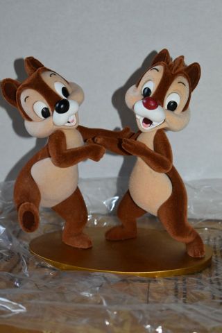 Disney Parks Classics Chip And Dale Flocked Resin Figurine