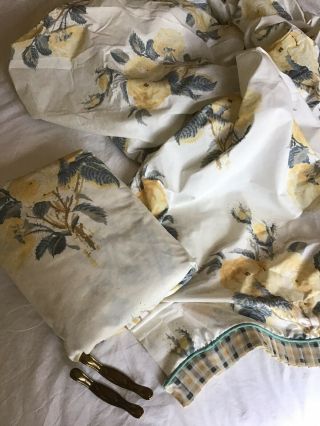Vintage Laura Ashley Alba Roses Yellow Balloon Shade/curtains And Throw Pillows