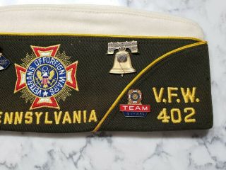 1969 VFW Veterans Foreign Wars Aide De Camp Pennsylvania 402 Cap Hat w/ Pins 2