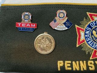 1969 VFW Veterans Foreign Wars Aide De Camp Pennsylvania 402 Cap Hat w/ Pins 3