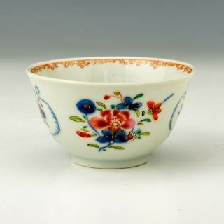 Antique Chinese Porcelain - Hand Painted Oriental Flower Decorated Tea Bowl