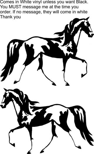 (2) Horse Spotted Saddle Equestrian Trailer Truck Decal 7 "