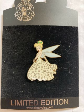 Disney Shopping - Jumbo Tinker Bell Holiday Series Pave Crystal Pin Le250
