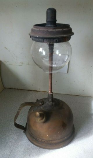 Vintage Brass Tl13 Tilley Table Lamp And Onion Globe Shade