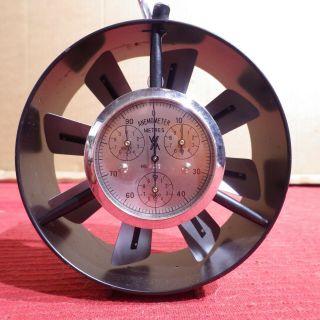 Vintage Anemometer W.  Leather Case And Reset Key,  Air Flow Gauge Wind Meter