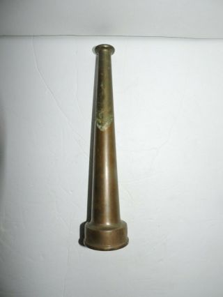 Vintage Allen Co 10 Inch Brass Fire Hose Nozzle