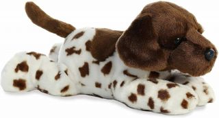 Aurora Flopsie Stuffed Plush Toy German Shorthair Pointer Puppy Dog Brown