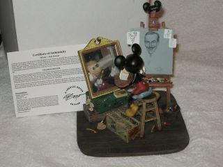 “mickey Self - Portrait” Mickey Mouse & Walt Disney Figurine (with)