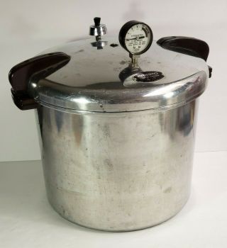 Vintage National Presto 21 Qt Canner Pressure Cooker Model 21 - B W/ Rack Jiggler