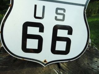 1950S VINTAGE OLD U.  S.  STATE OF TEXAS ROUTE 66 PORCELAIN ROAD SIGN HIGHWAY SIGN 3
