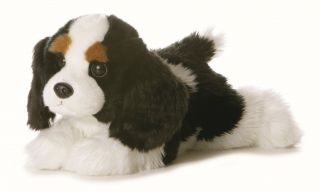 Aurora Flopsie Stuffed Plush Toy King Charles Cavalier Spaniel Puppy Dog 12 "