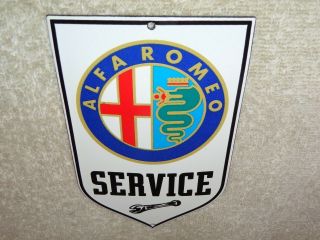 Vintage Alfa Romeo Snake Sports Car Service 6 " Porcelain Metal Gasoline Oil Sign
