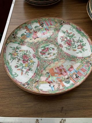 Antique Chinese Porcelain Famille Rose Medallion Salad Plates - Set Of 4 - 8.  5 "