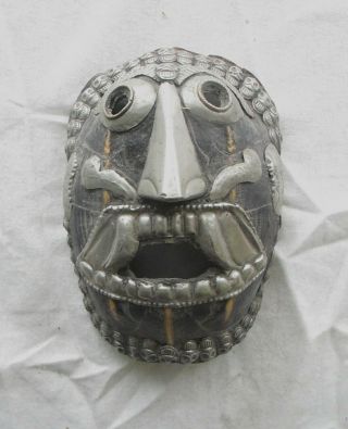 Vintage Ceremonial Tibetan Buddhist Authentic Turtle Shell Kapala Mask