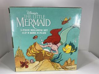 Disney The Little Mermaid Melamine Set Cup Bowl Spoon 1990 