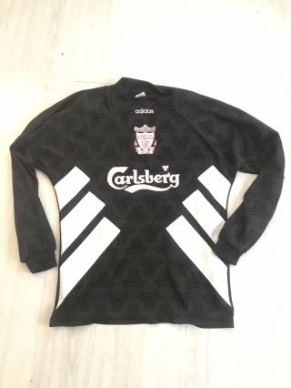 Retro Liverpool Fc Vintage Black Goalkeepers Shirt 93 - 95 - Medium - Chest 38/40”