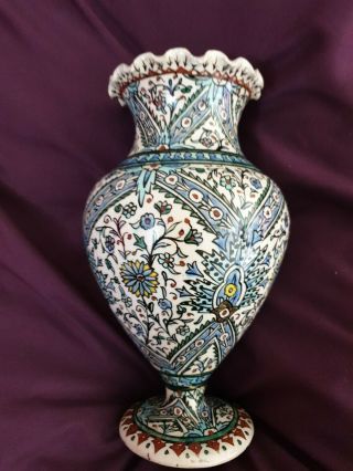 Islamic Art - Antique Kashan Iznik Turquoise Pottery Vase Persian Jar Vessel Rare
