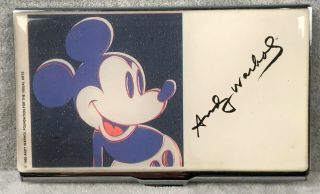 1995 Andy Warhol Mickey Mouse Business Card Case - Disneyland Wdw Disney