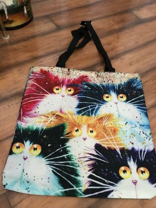 Love Big Cat Faces? This Tote Bag Is For You • Nwot • 15.  5 "