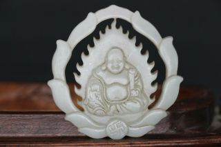 Antique Chinese Hand Carved Rare Tiny Jade Buddha Figure