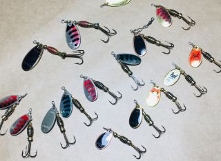 16 Rublex Celta 2 - 4 Vintage Spinner Fishing Lures,  Made In France Collectors