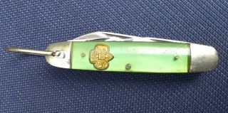 Girl Scout Green 4 Blade Pocket Knife Vintage 1960s Mfg By Kutmaster Utica,  Ny