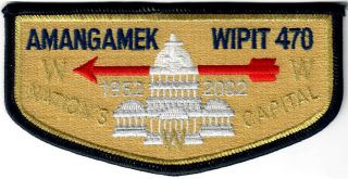 Order Of The Arrow (oa) Flap Lodge 470 Amangamek - Wipit S48 50th " A Beauty "