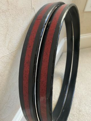 Vintage 60s 70s 20” Bass Drum Hoops - Red Sparkle Inlay - 1 5/8” Wide