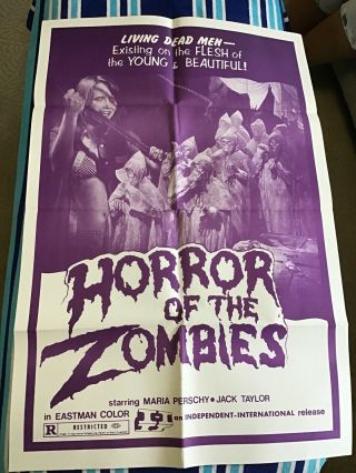Vintage Movie Poster Theater Horror Of The Zombies Independent Film