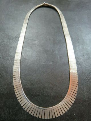 Vintage Sterling Silver Cleopatra Link Necklace 1978 17 Inch