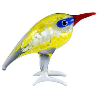 Miniature Hand Blown Glass Yellow Sea Shore Bird Figurine 2 " High