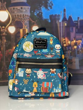 Disney Parks Magic Kingdom Attractions Mini Backpack Loungefly With Tags