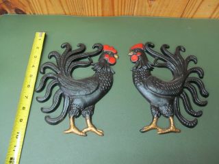 Vintage Rooster Wall Plaques – Metal Kitchen Decor