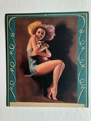 Earl Moran " Farm Girl " - 1940s Pin - Up/cheesecake Salesman Sample Calendar Top
