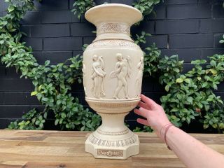 Vintage Greek Roman Style Large Vase Ceramic Glazed
