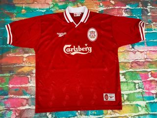 R82 1996 - 98 Liverpool Home Shirt Vintage Football Jersey Extra Large