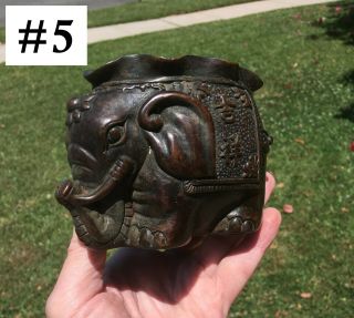 Gorgeous Molded Chinese Bronze Incense Burner Bowl 5 - Elephant Full Figure