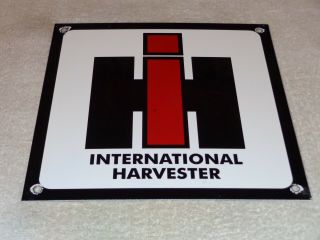 Vintage International Harvester Farm Tractors 10 " Porcelain Metal Gasoline Sign