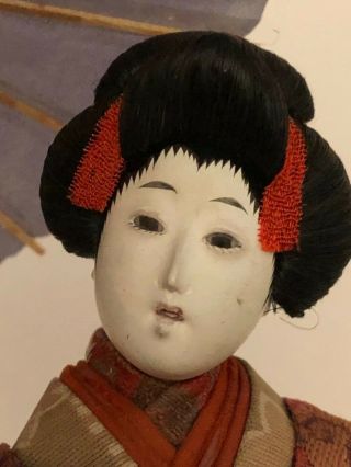 Antique Japanese Isho Ningyo Doll Geisha Costume Meiji Period Ca.  1890 - 1900