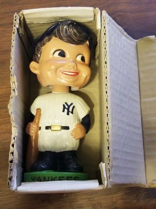 Vintage 1960s Mlb York Yankees Baseball Bobblehead Nodder W/ Box