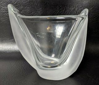 Vintage Baccarat France Clear Crystal Frosted Spiral Twisted Vase 6 " Tall